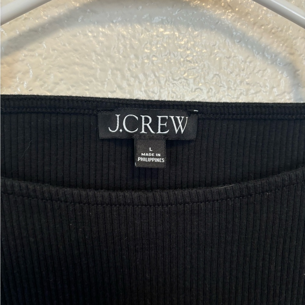 J. Crew | Flutter Sleeve Fitted Tee | Large | Black - Picture 2 of 6